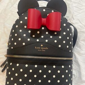 Kate Spade Disney X Kate Spade New York Minnie Dome Backpack Black Multi red NWT